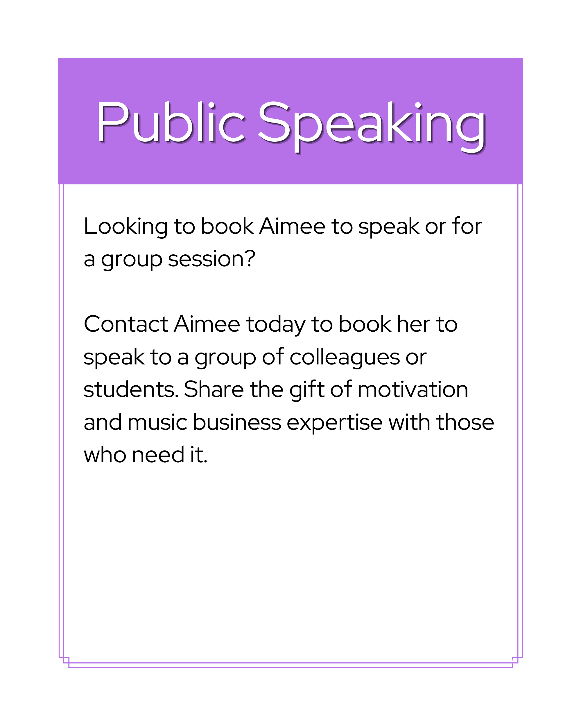 Aimee Berger Public Speaking | Music Business Coaching